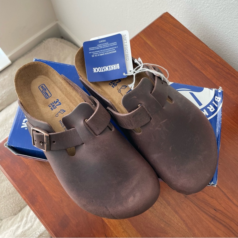 NIB - Birkenstock Boston soft footbed oiled leather in habana!